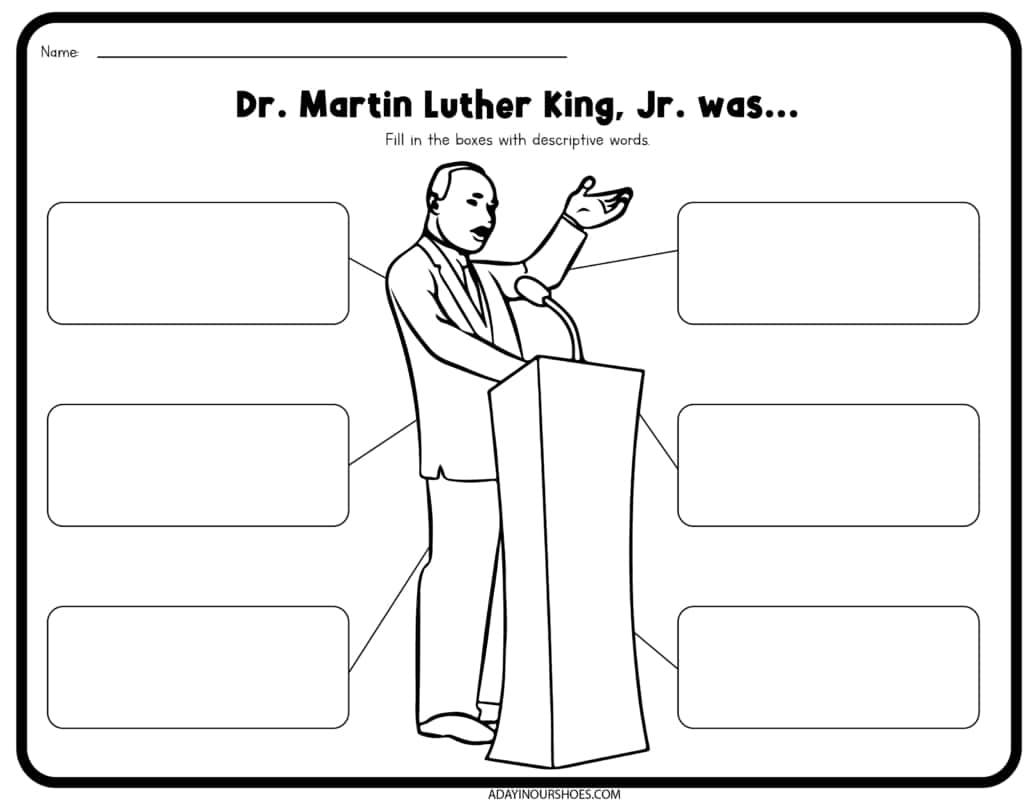 Free Printable Martin Luther King Jr Worksheets For Kindergarten