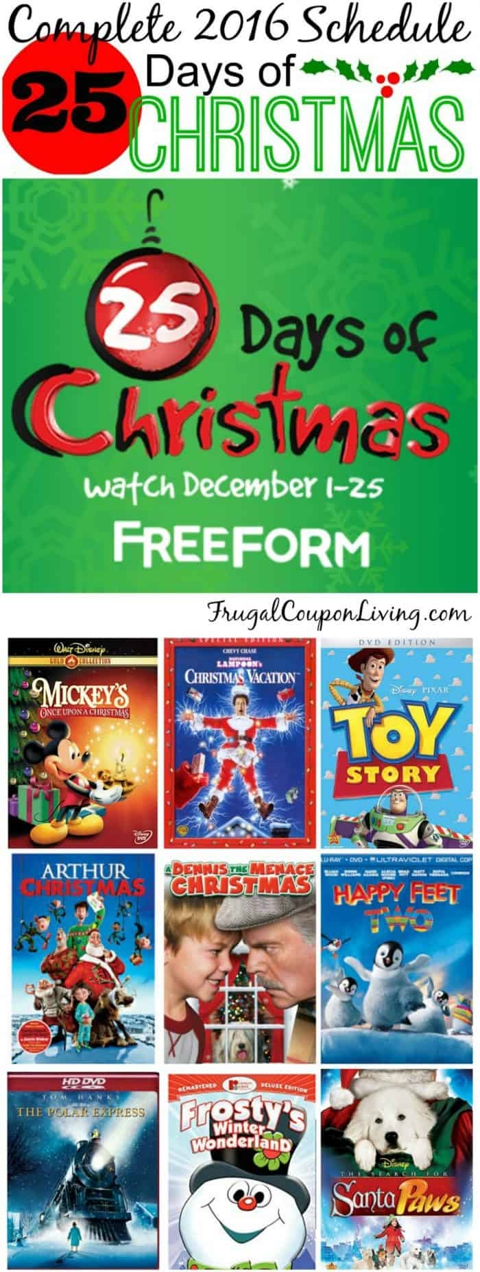 Freeform 26 Days Of Christmas 2025 Schedule Printable