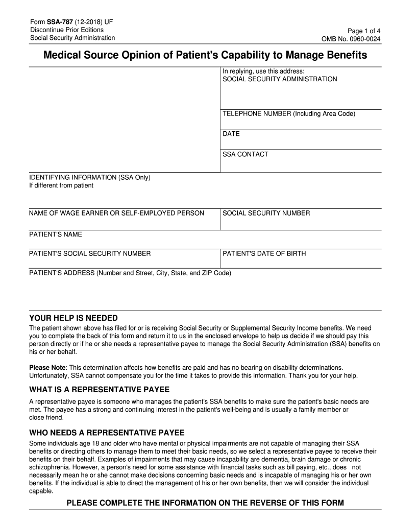 2018 2025 Form SSA 787 Fill Online Printable Fillable Blank PdfFiller