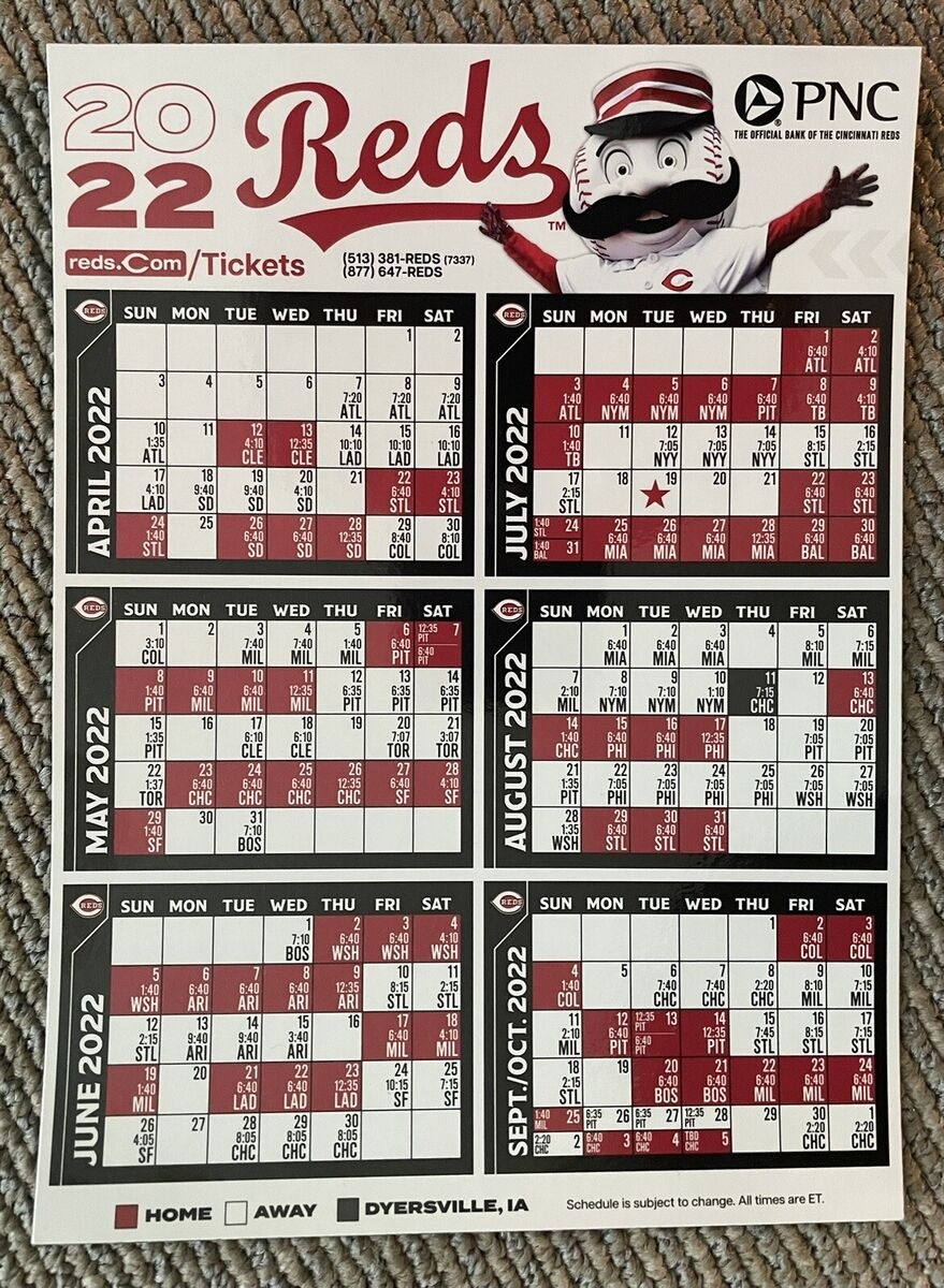 Reds Uniform Schedule 2025 Printable