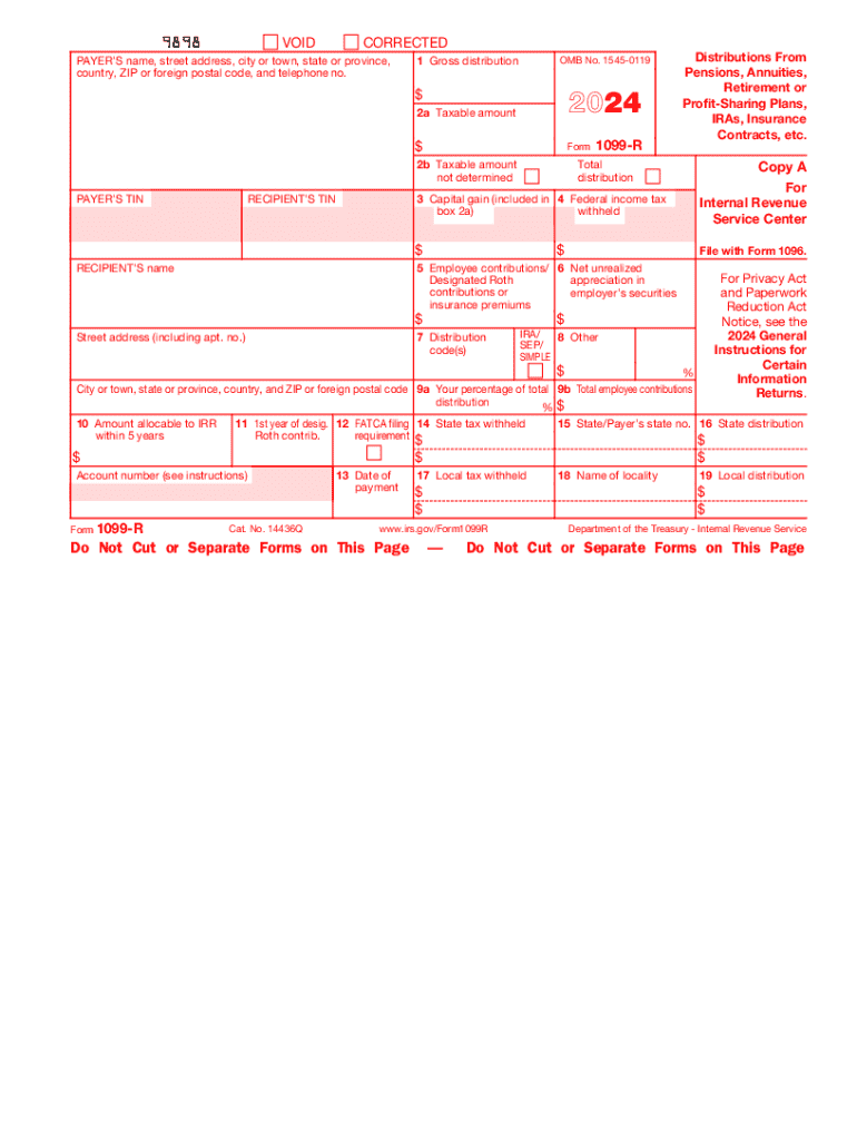 2024 Form IRS 1099 R Fill Online Printable Fillable Blank PdfFiller