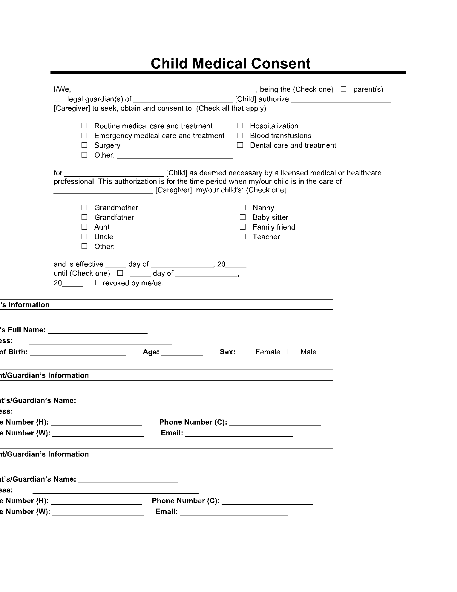 Free Medical Forms Printable