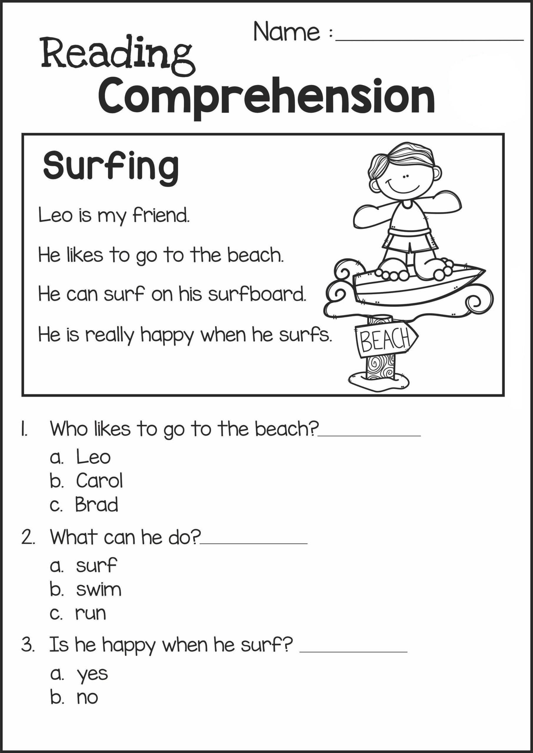 Free Printable Reading Comprehension Worksheets For 2nd Grade