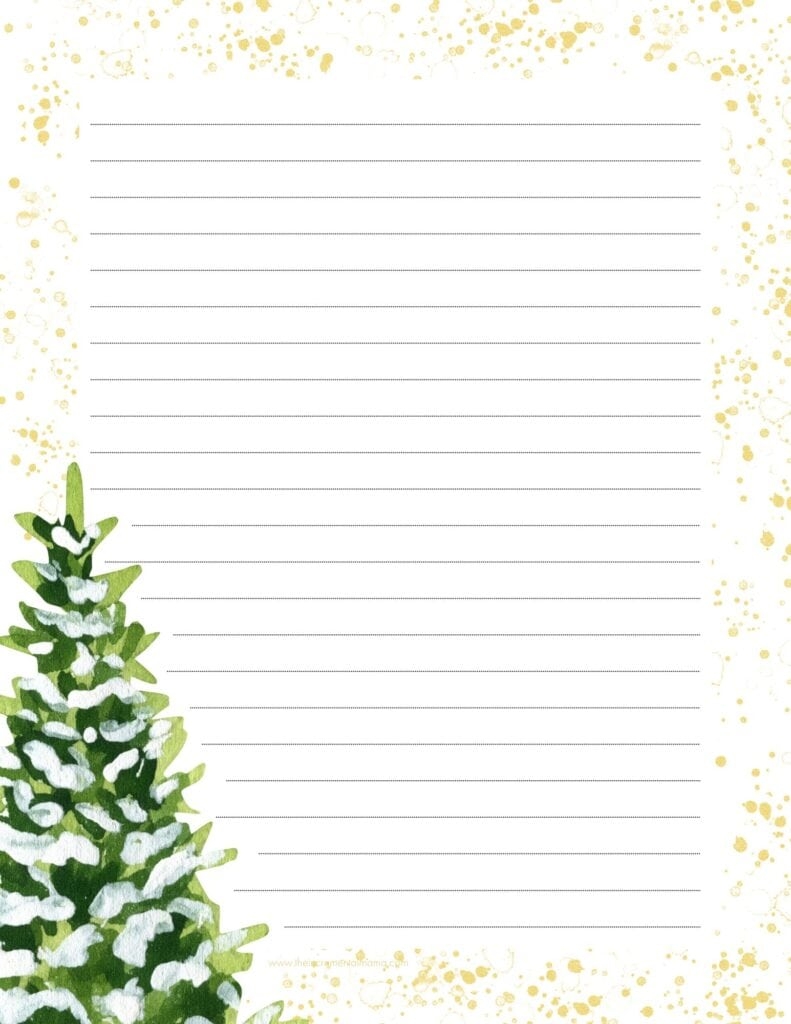 Free Printable Lined Christmas Stationery