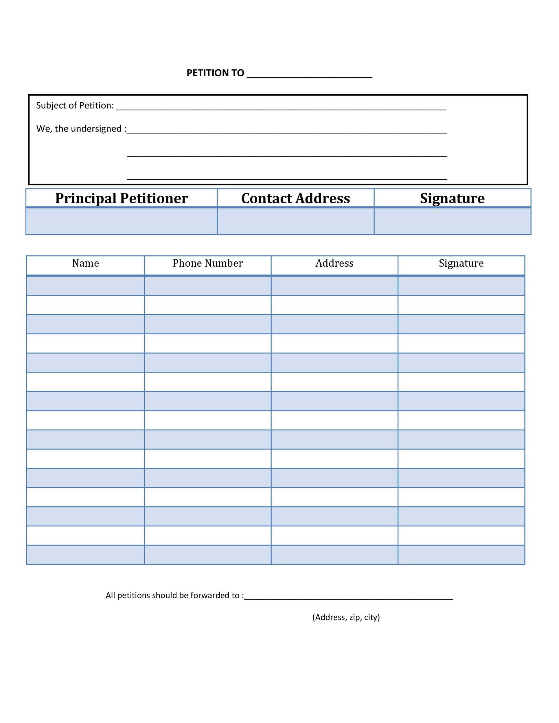 Printable Petition Form