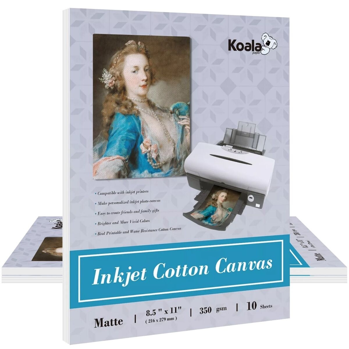 30 PK KOALA Printable Cotton Canvas Inkjet Paper 350g Textured Matte Photo Paper EBay