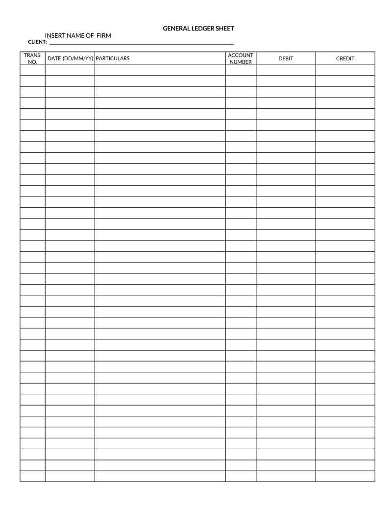 35 Free General Ledger Templates Word Excel 