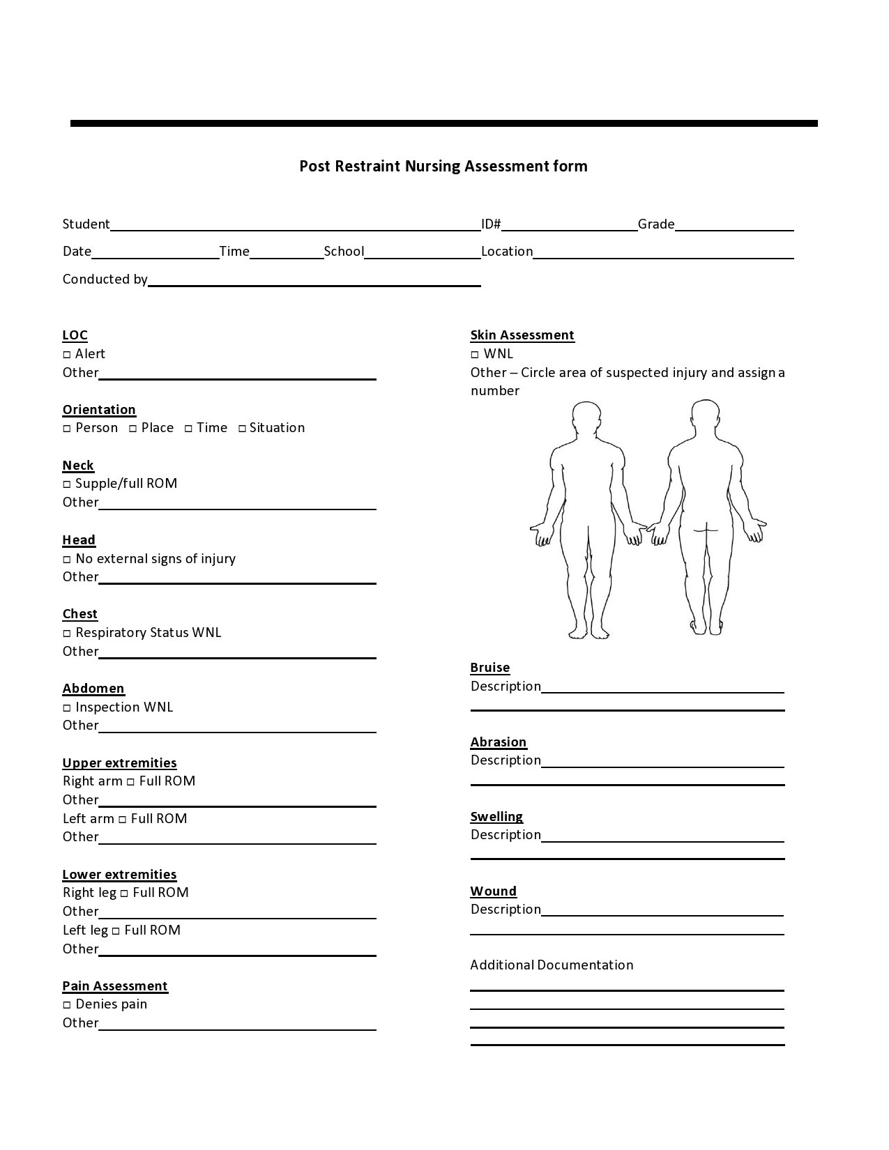 Free Printable Patient Assessment Forms