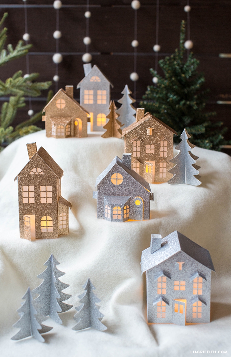 3D Paper Christmas Village Lia Griffith