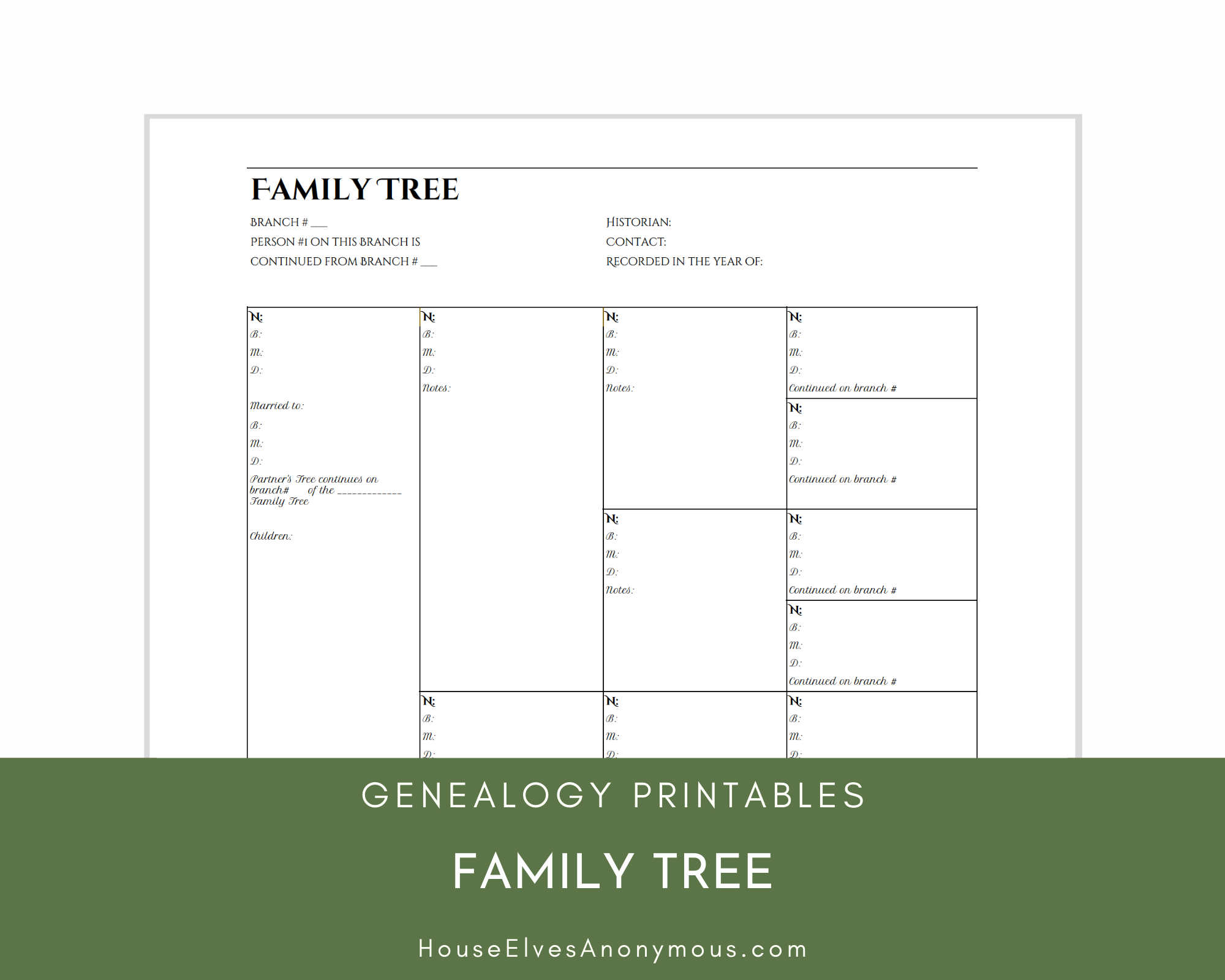 Printable Genealogy Forms