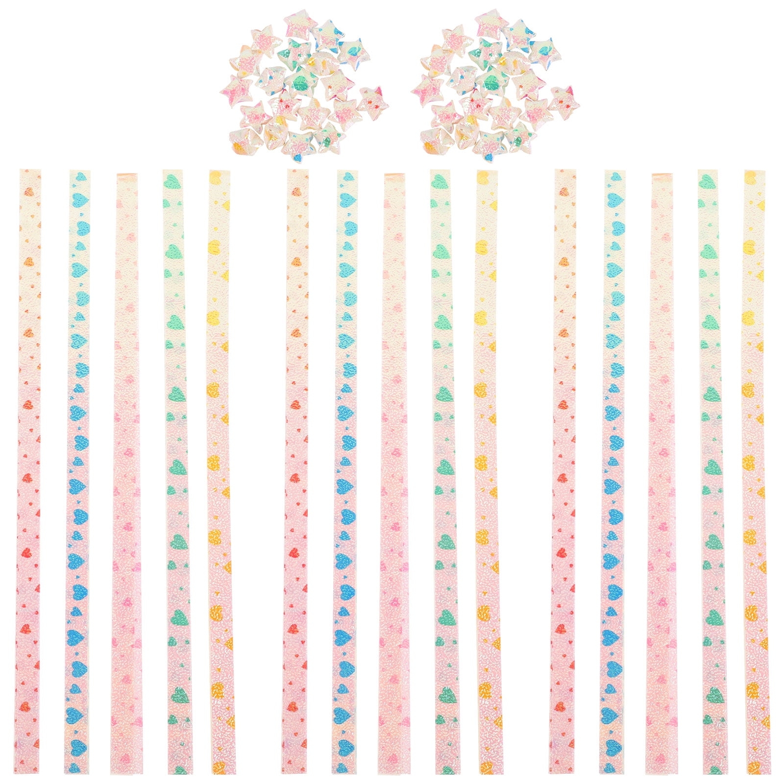 400pcs Star Origami Papers Colored Star Paper Strips DIY Hand Art Worksheets Library