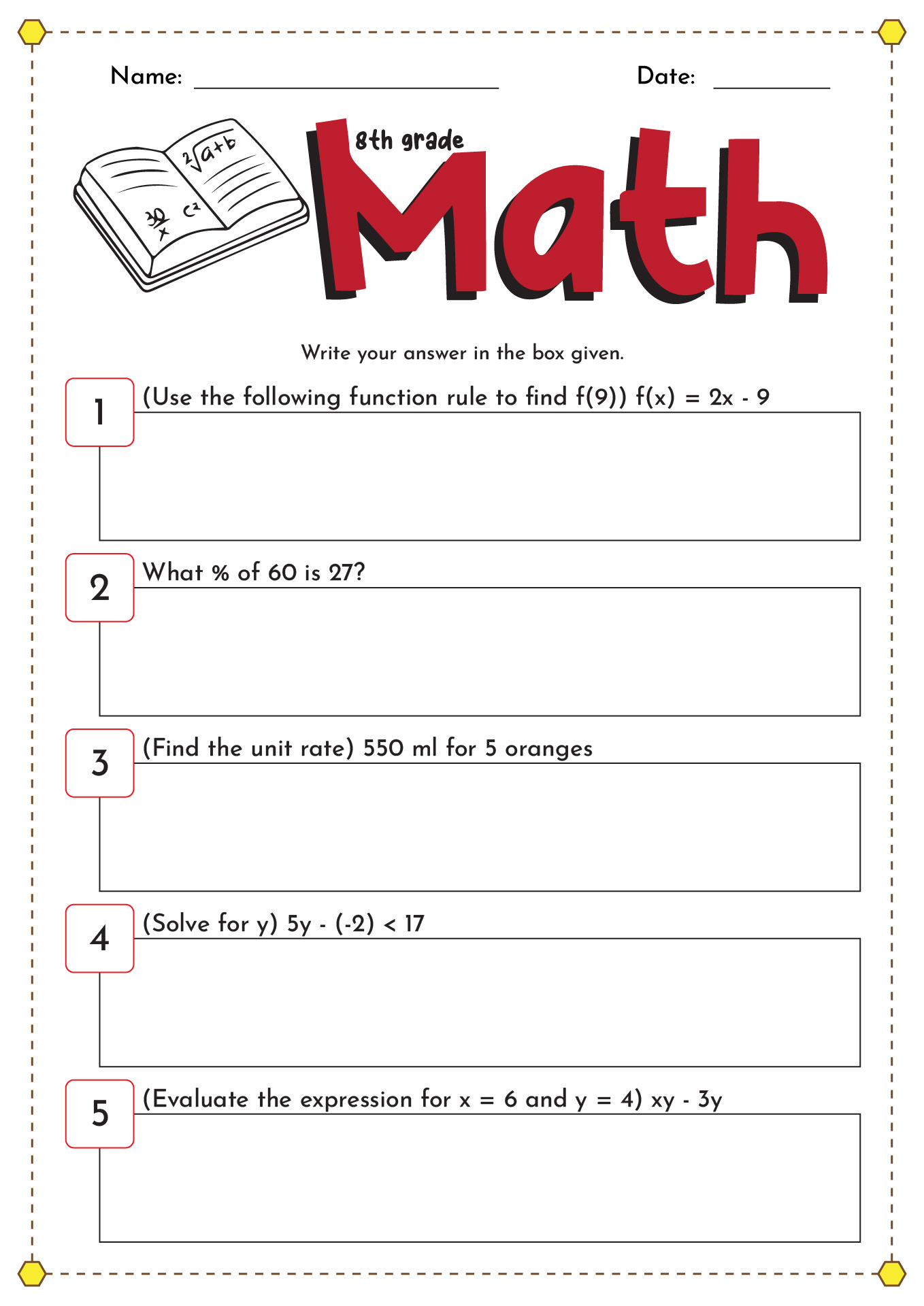 Free Printable Worksheets For 8th Graders