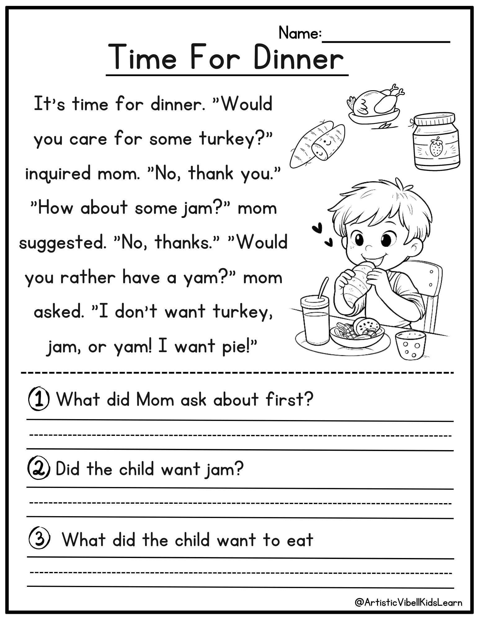 Kindergarten Reading Worksheets Printable