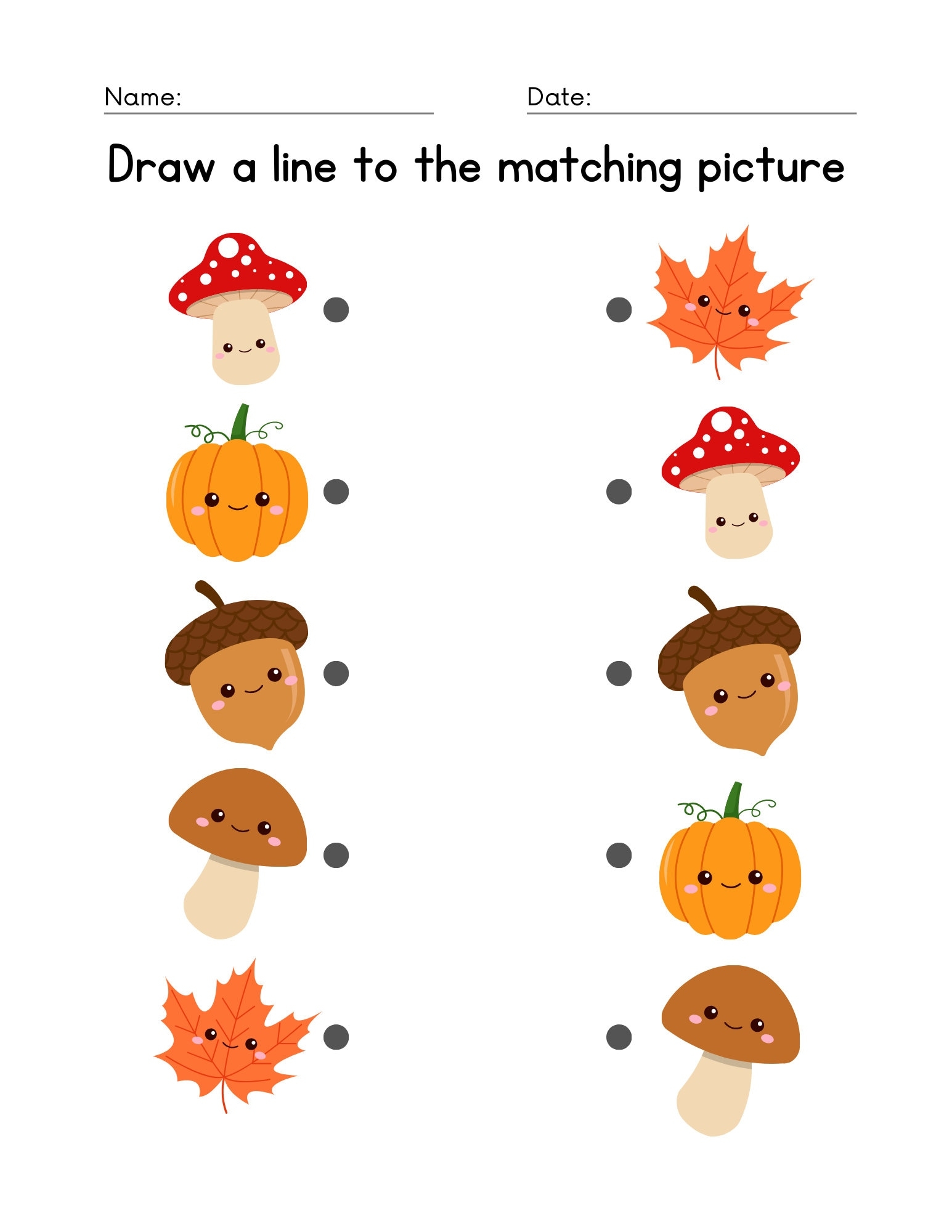 Free Printable Matching Worksheets