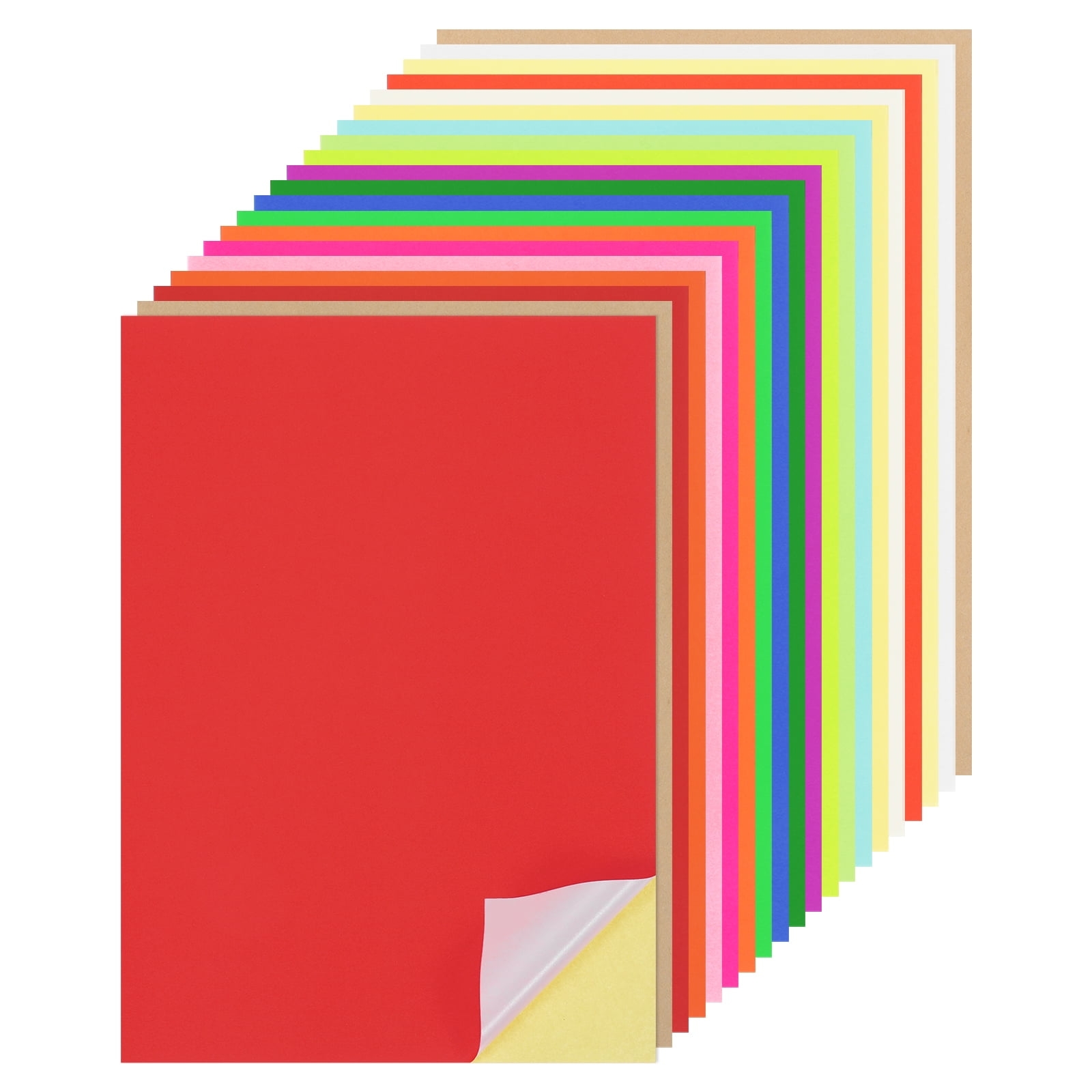 50 Sheets Colored Sticker Paper Printable 8 x12 A4 Self Adhesive Cardstock Paper Assorted Colors 250gsm Walmart