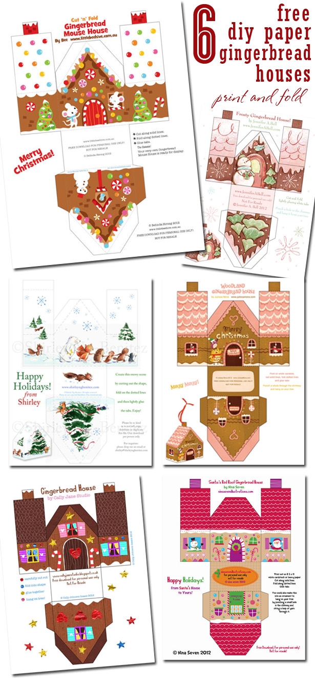 Paper Printable Gingerbread House Template