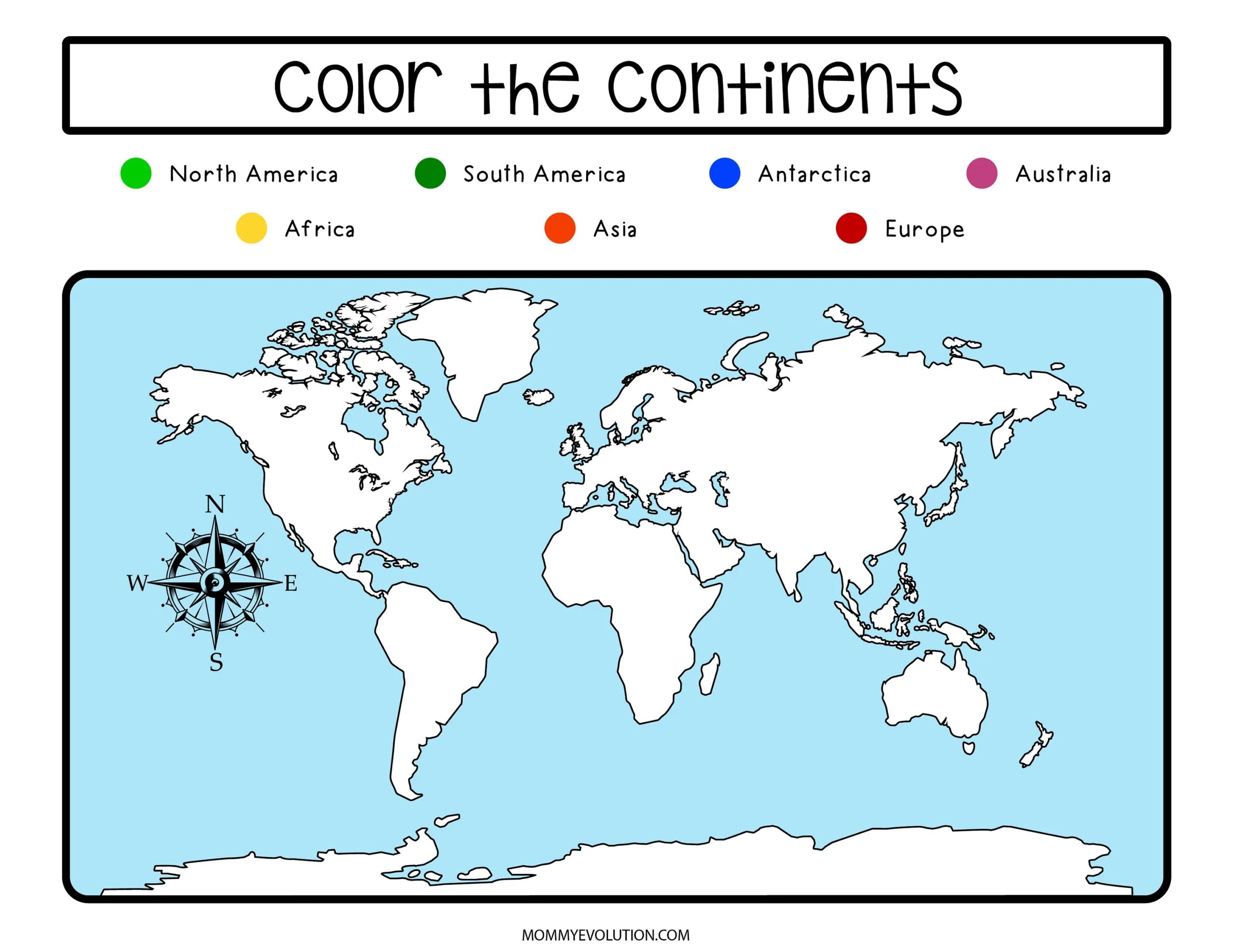 7 continents worksheets for kids coloring and information pages etsy