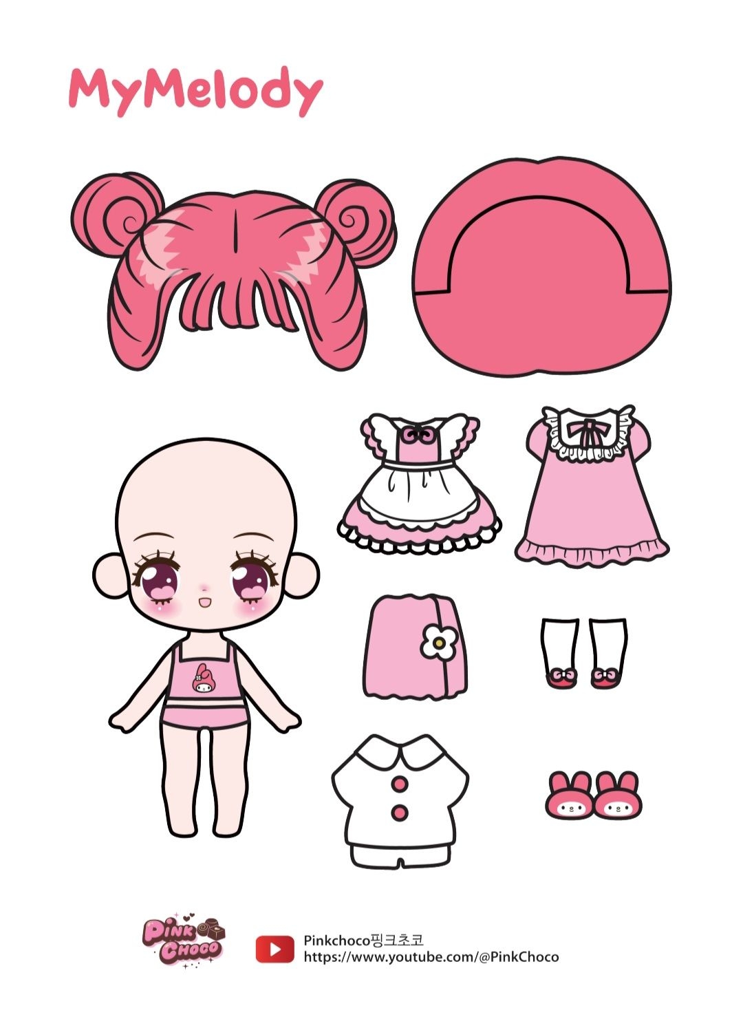 7 My Melody Ideas Free Printable Paper Dolls Paper Doll House Hello Kitty Crafts