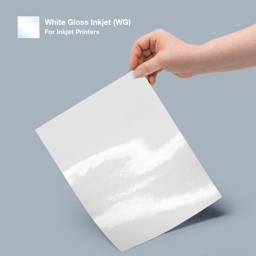 8 5 X 11 Sticker Paper White Gloss Inkjet OL177WG