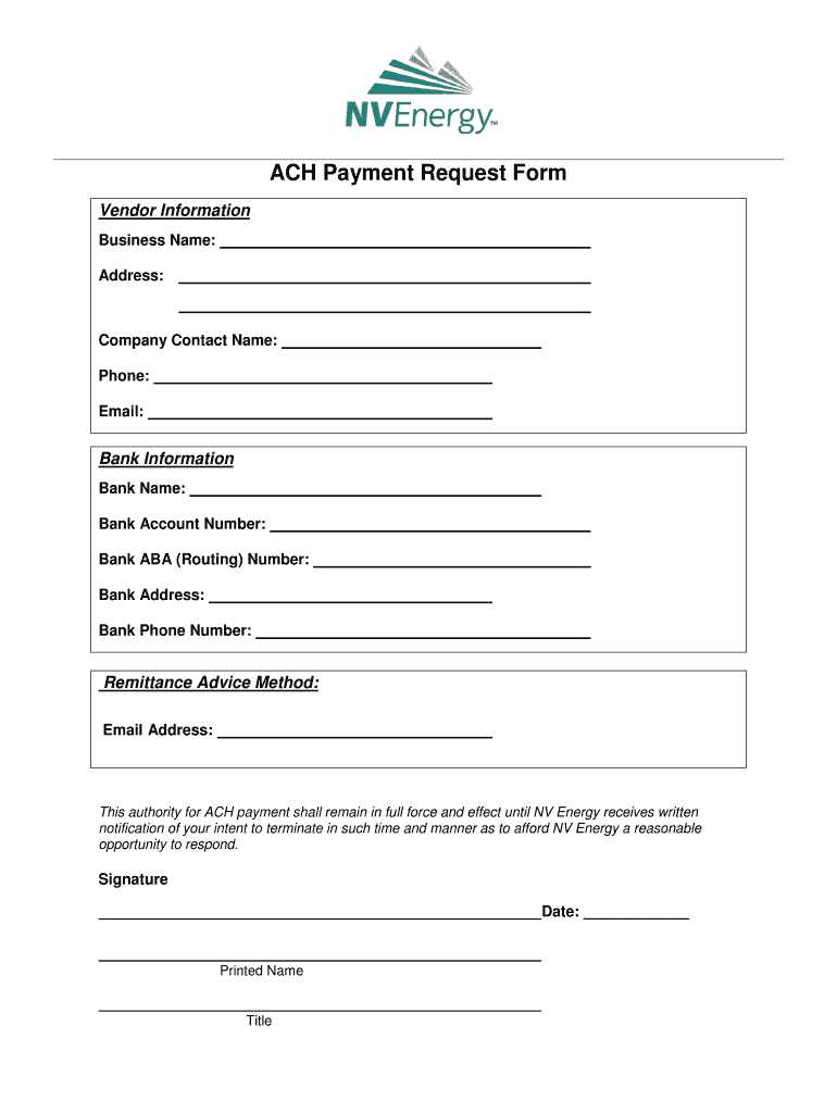 Ach Request Form Template Fill Out Sign Online DocHub