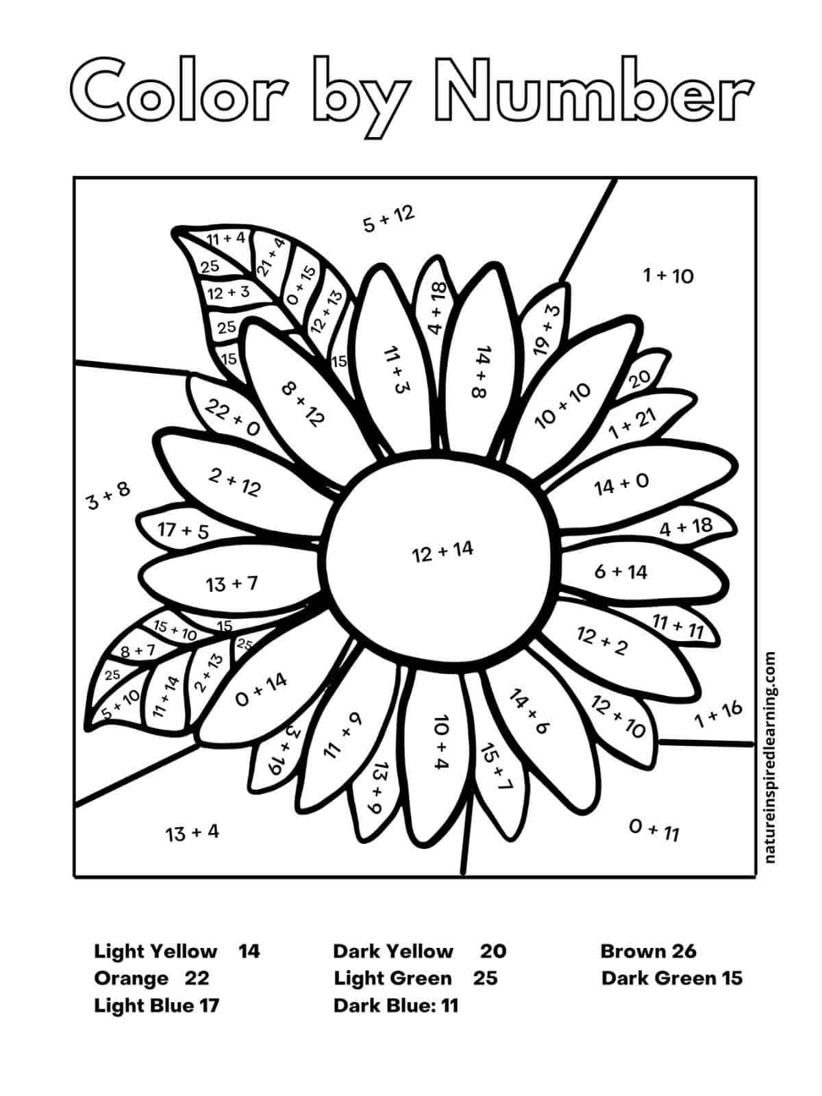 Color By Number Printable Worksheets