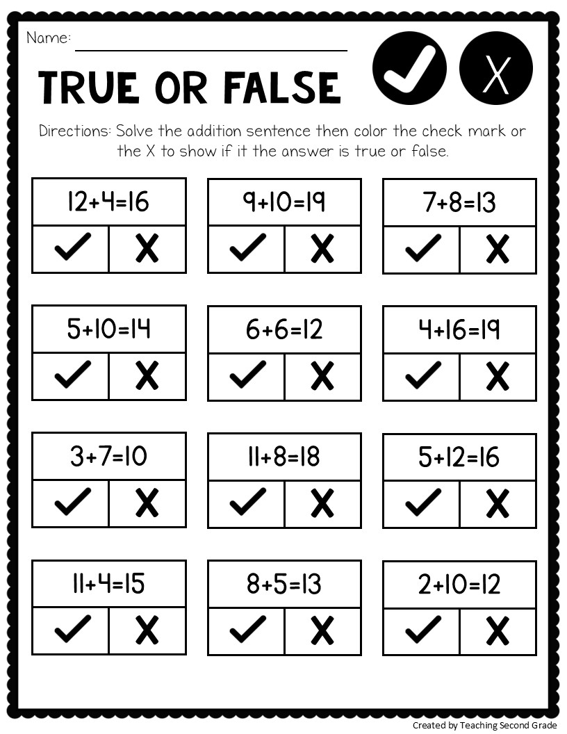 Printable 2nd Grade Math Worksheets
