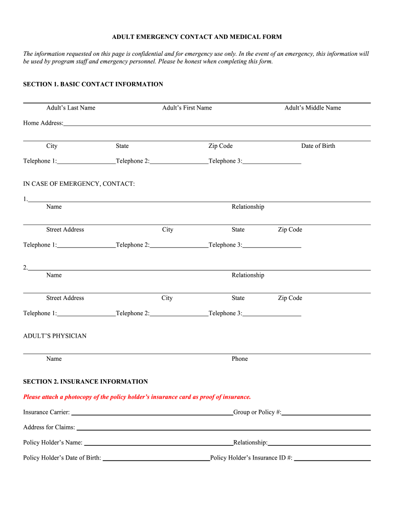 Printable Medical Forms