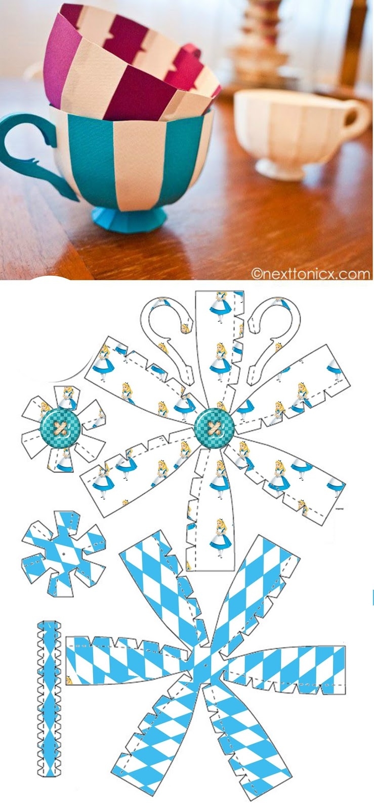 Alice In Light Blue Free Printable Paper Cup Oh My Fiesta In English