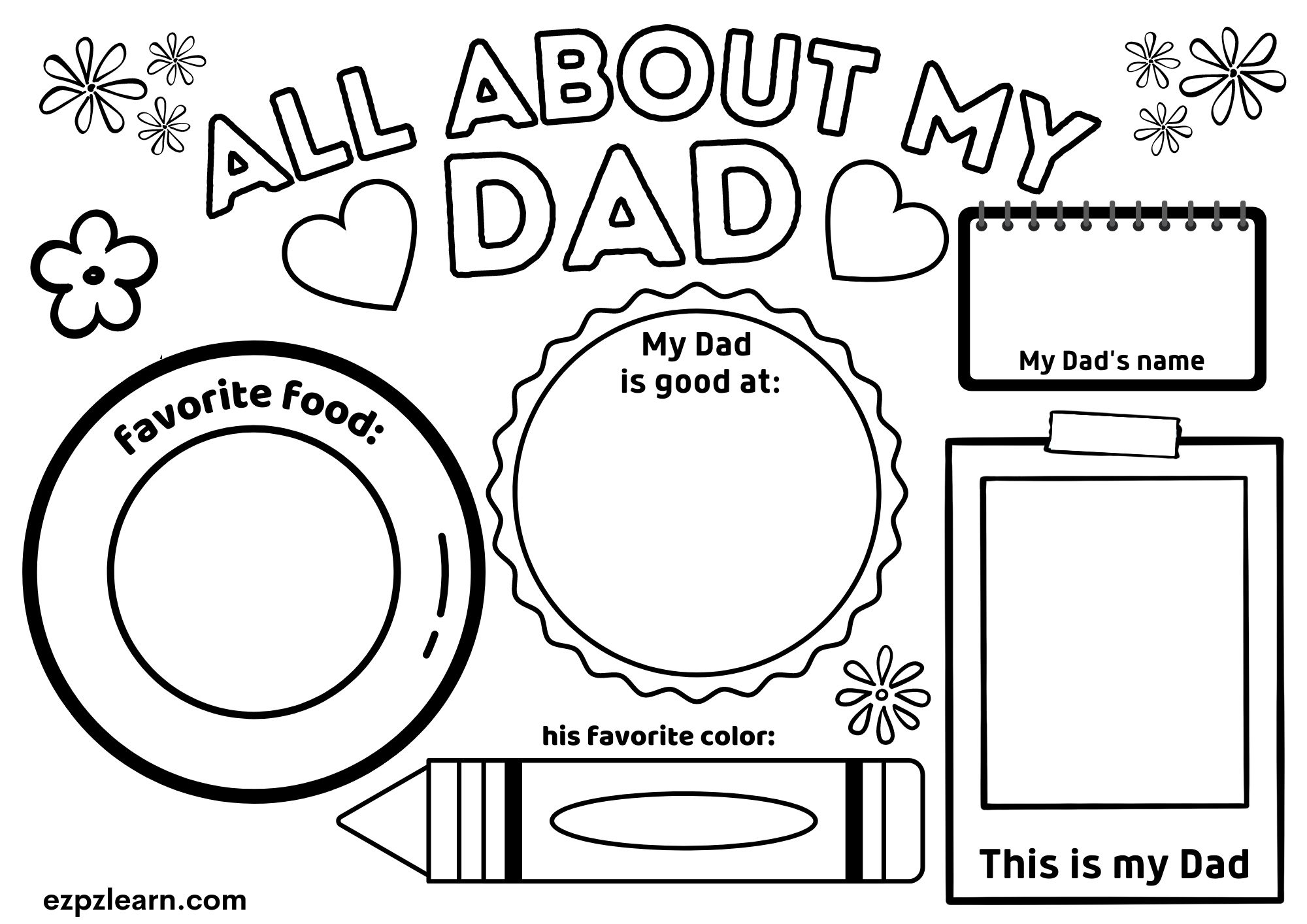 all about my dad father s day activity free pdf download ezpzlearn