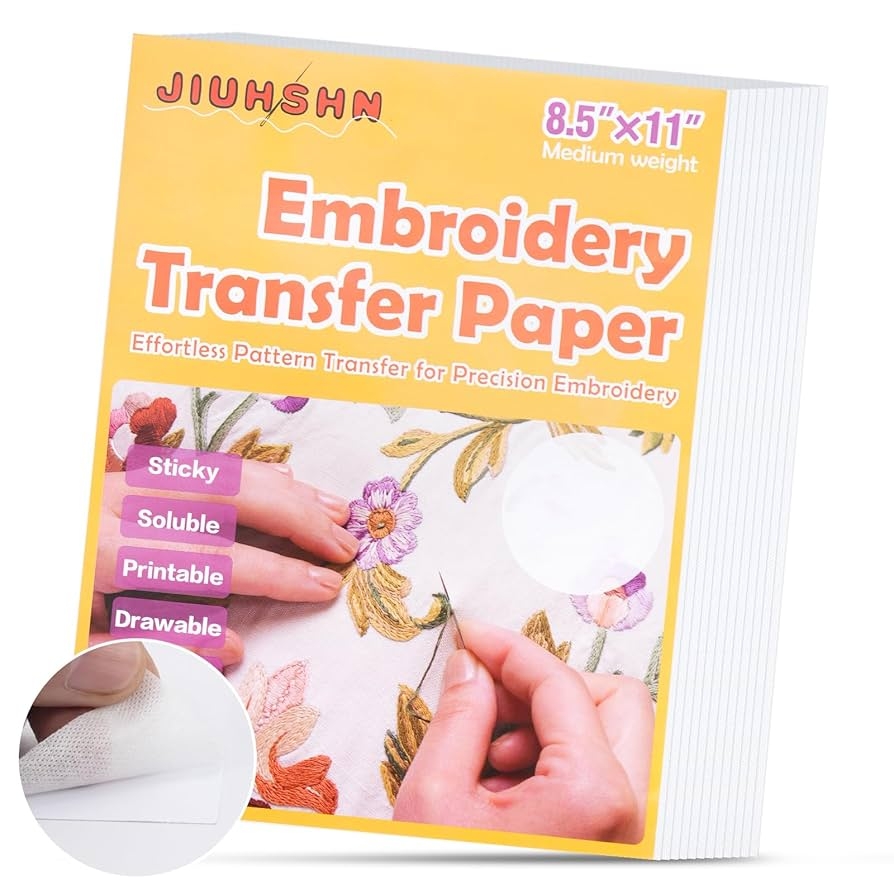 Amazon 12pcs Water Soluble Embroidery Paper 8 5 X11 Stick And Stitch Embroidery Transfer Paper Wash Away Stabilizer For Embroidery Embroidery Paper Wash Away Printable