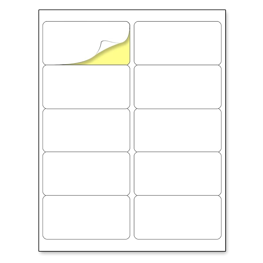 Amazon 2 X 4 30 Sheets Printable White Sticker Labels Laser Inkjet Printing Matte 10 Per Page Office Products