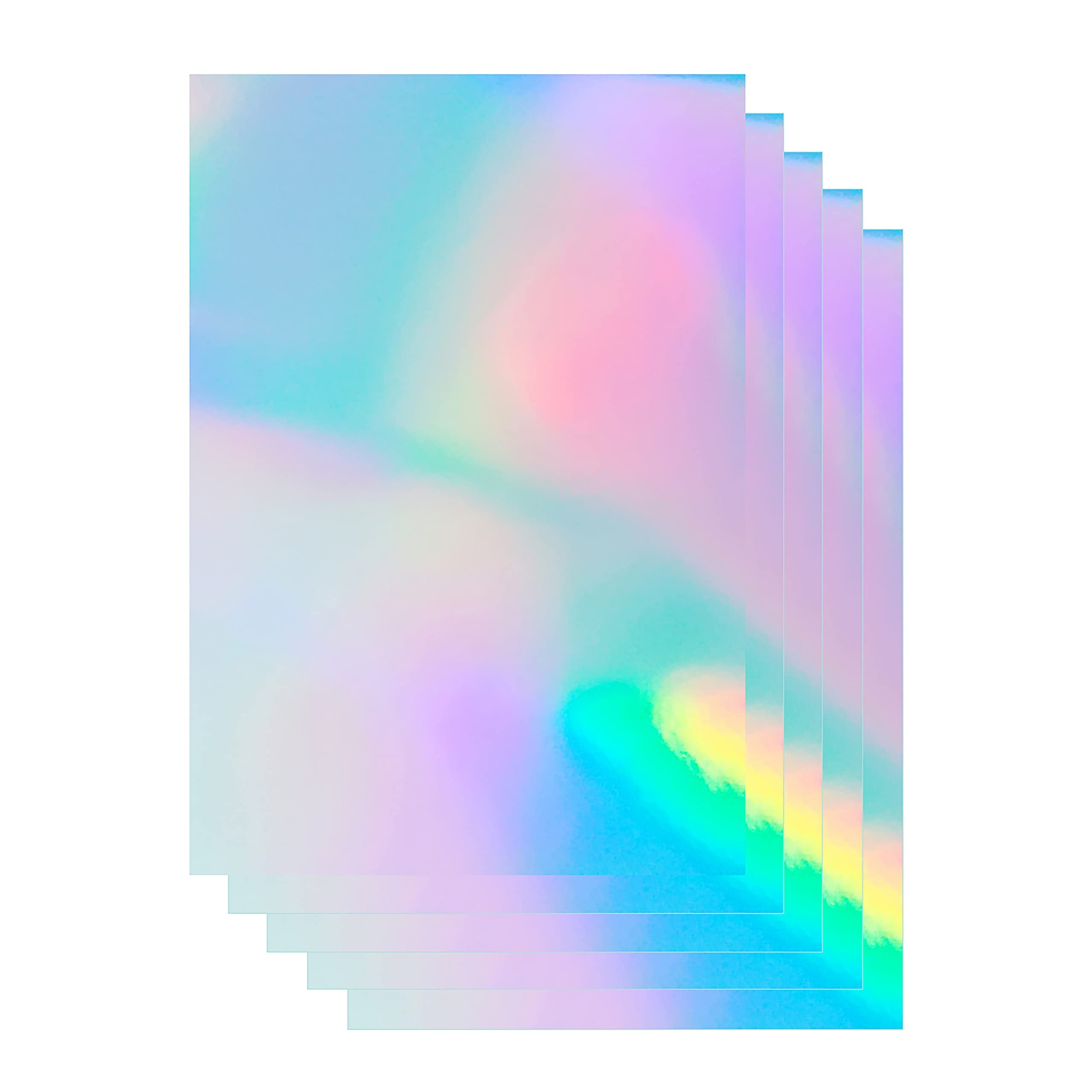 Amazon 20 Sheets Holographic Sticker Paper 8 5x11 Inch Printable Waterproof Sticker Paper Rainbow Vinyl Sticker Paper For Inkjet Or Laser Printer Office Products