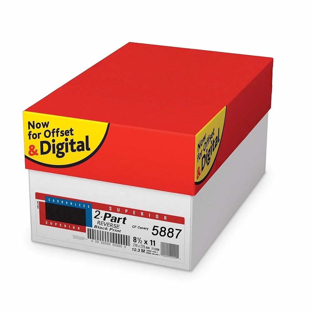 Amazon 2500 Sets 8 1 2 X 11 Pre Collated Carbonless Paper 2 Part Reverse White Canary Ncr5887 Category Copy And Multi Purpose Paper Multipurpose Paper Office Products