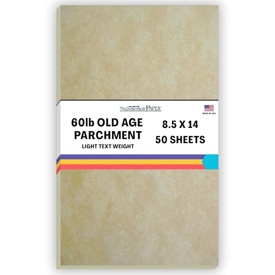 Amazon 50 Old Age Parchment 60lb Text Weight 8 5 X 14 Inches Stationery Paper Colored Sheets Legal Size Printable Old Parchment Semblance Office Products