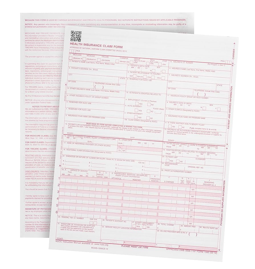 1500 Form Printable
