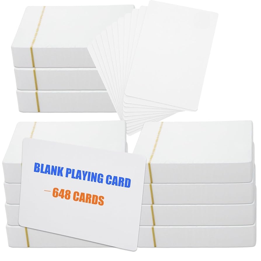 Amazon 648PCS White Blank Playing Card Blank Playing Cards To Write On 2 5 X 3 5 Printable Index Flash Card For DIY Vocabulary Study Card Game Gift Message Cards Toys Games