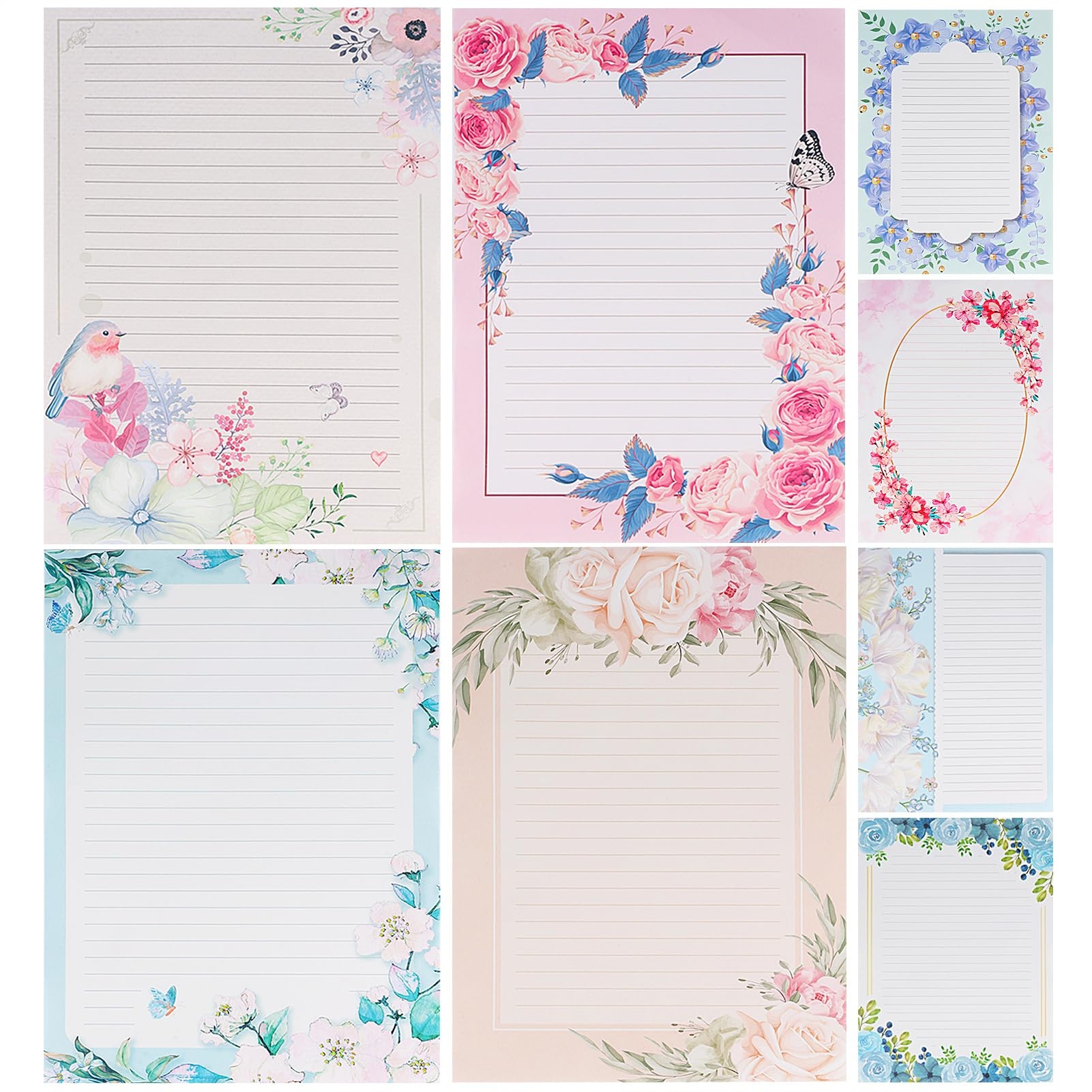Amazon 72Pcs Flower Stationary Paper Lined 8 5x11 Lined Stationary Writing Paper Fancy Paper For Letters Cute Colored Lined Paper For Writing Poem Scrapbook Crafts Wedding Invitation Printing Supplies Office Products