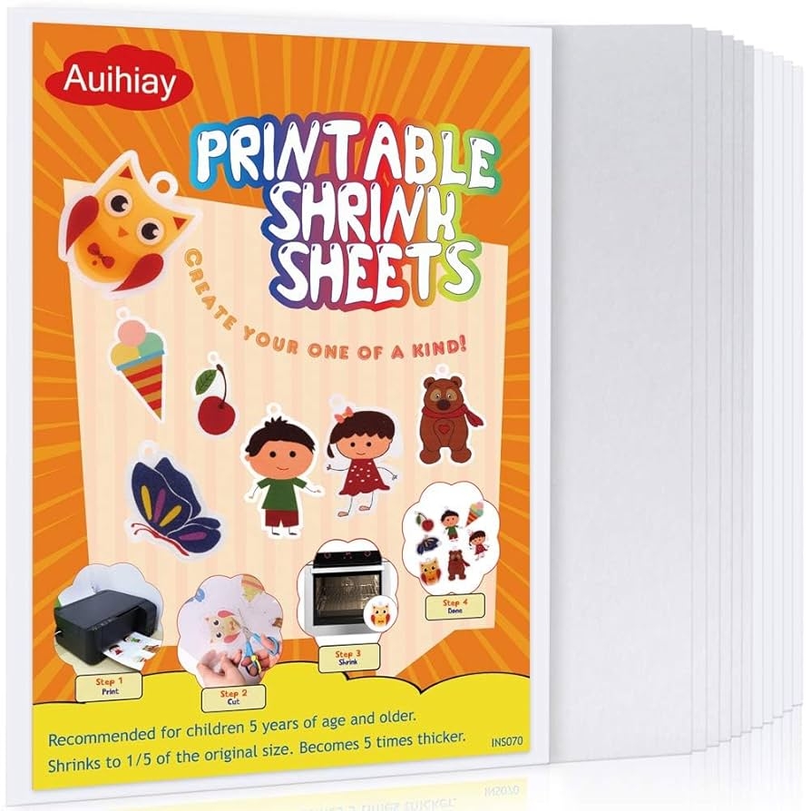 Amazon Auihiay 12 Pieces Printable Shrinky Plastic Sheets Shrink Films Papers For Kids Easter Ornament And Mothers Day Gifts 6 White And 6 Semitransparent 8 3 X 11 6 Inch 21 X 29 5 Cm