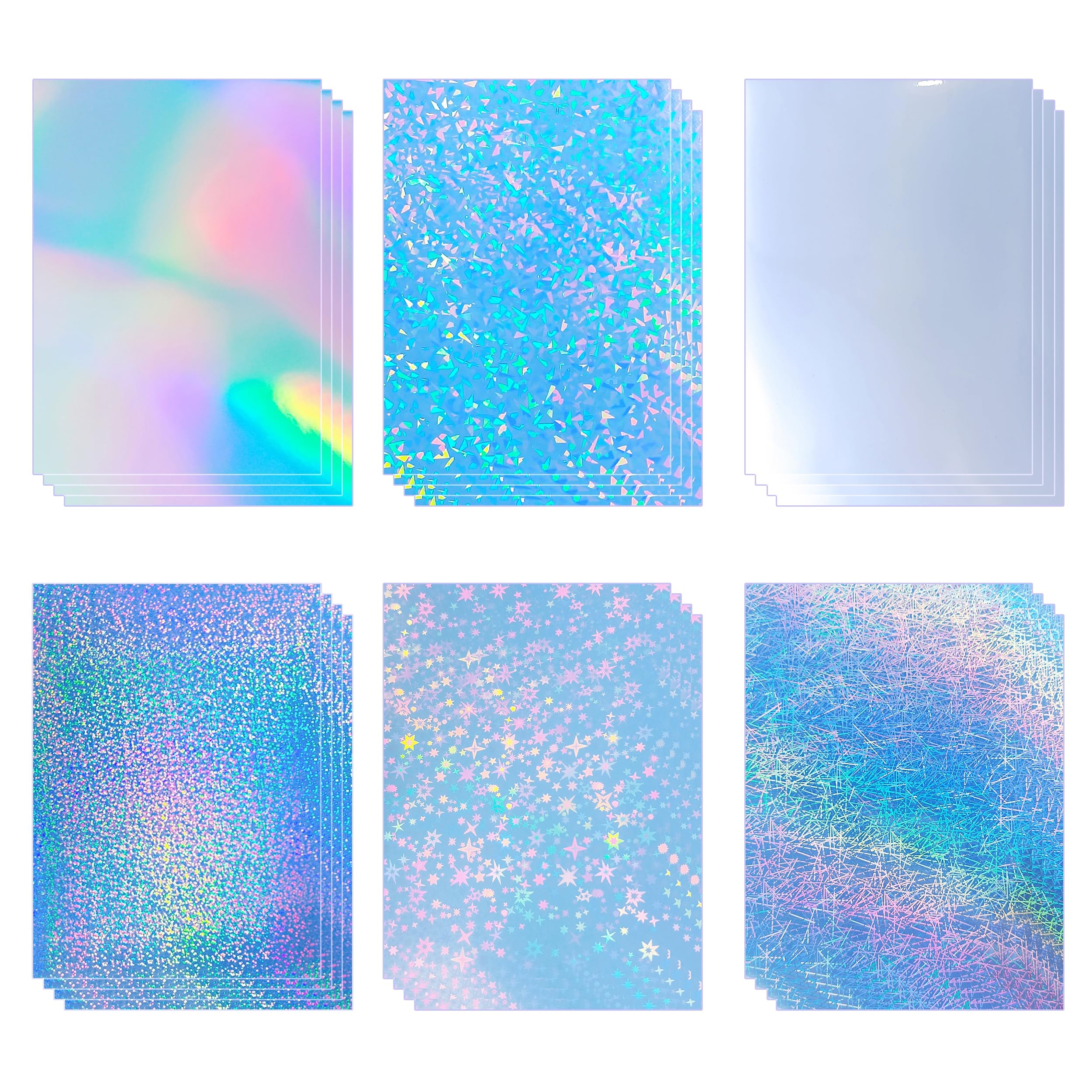 Amazon Bleidruck 24 Sheets Printable Holographic Sticker Paper 8 5x 11 Inch Vinyl Sticker Paper Rainbow Waterproof Sticker Labels 6 Mixed Style For Inkjet Or Laser Printer Office Products
