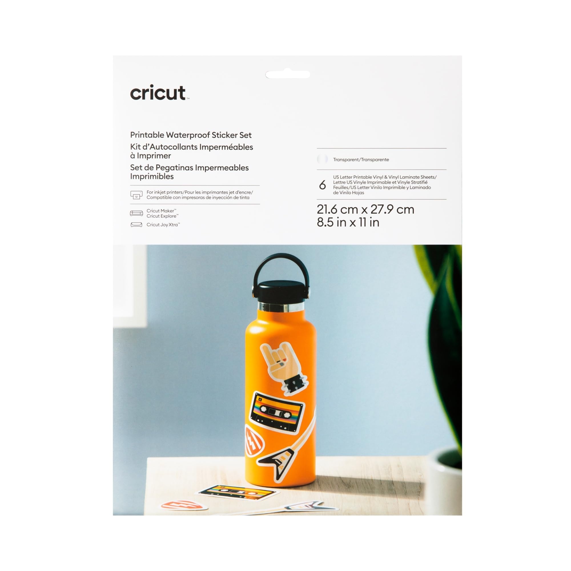 Amazon Cricut Waterproof Sticker Paper US Letter Size 8 5in X 11in Sticker Paper For Printer Compatible With Cricut Maker Explore 3 Cricut Joy Xtra Transparent 6 Ct Office Products