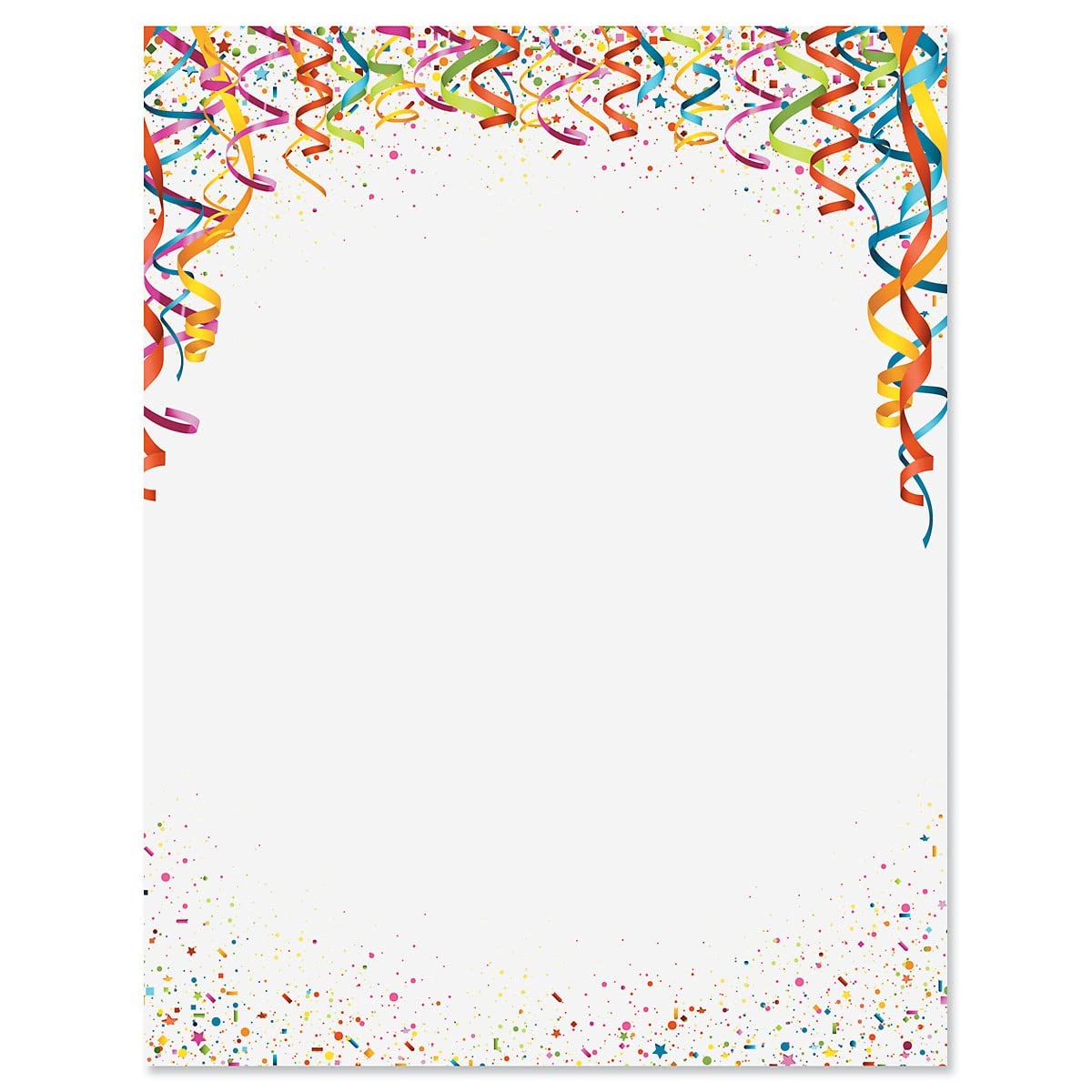Amazon Current Celebration Confetti Letter Paper Birthday Stationery Papers With Decorative Border Designs Printable Holiday Wedding Party Invitation Letterhead Sheets Set Of 25 8 1 2 X 11 Office Products