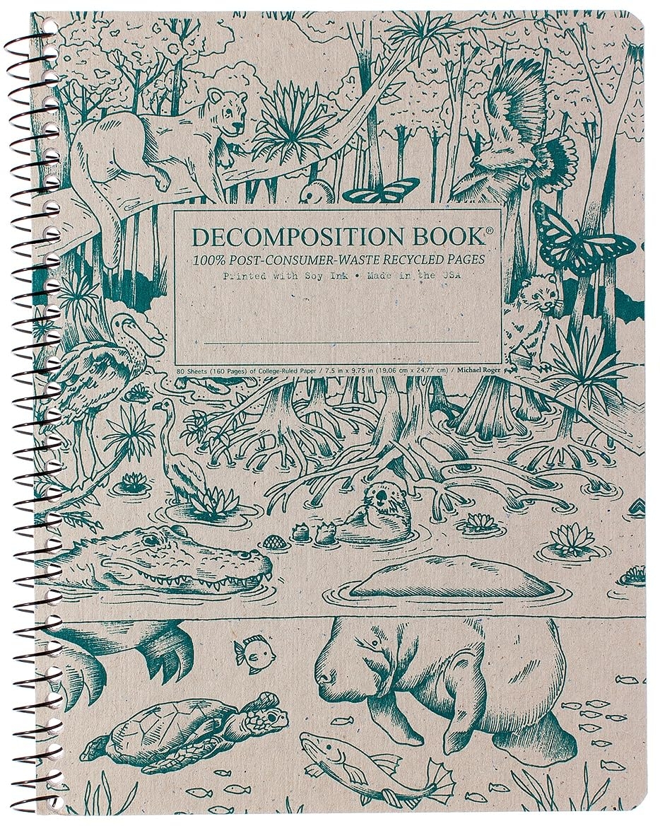 Amazon Decomposition Everglades College Ruled Spiral Notebook 9 75 X 7 5 Journal With 160 Lined Pages 100 Recycled Paper Notebooks For School Supplies Home Office Made In USA Office Products