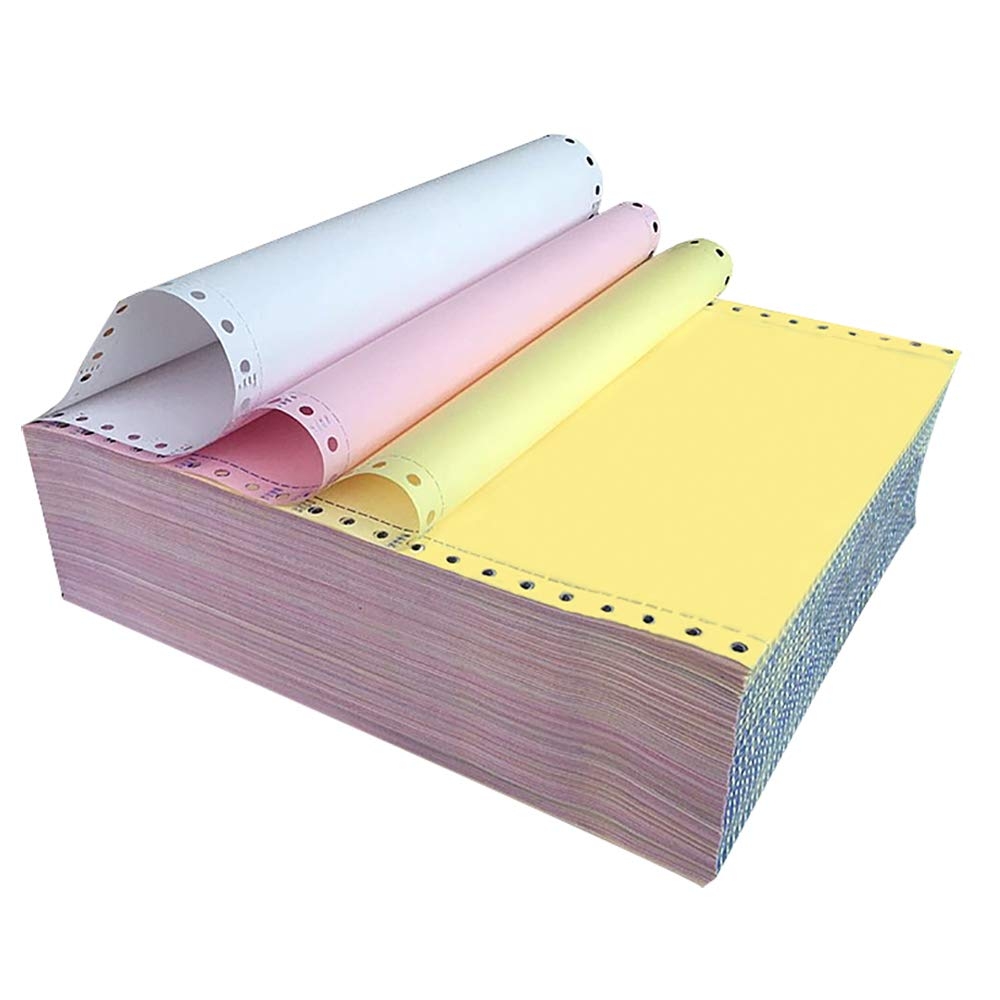 Amazon FirstZi Half Sheet 9 5 x5 5 3 Part Continuous Feed Carbonless Computer Paper For Dot Matrix Printer 666 Sets NCR Printing Paper Perfect For Receipt Invoice 3 Color White Pink Yellow Office Products