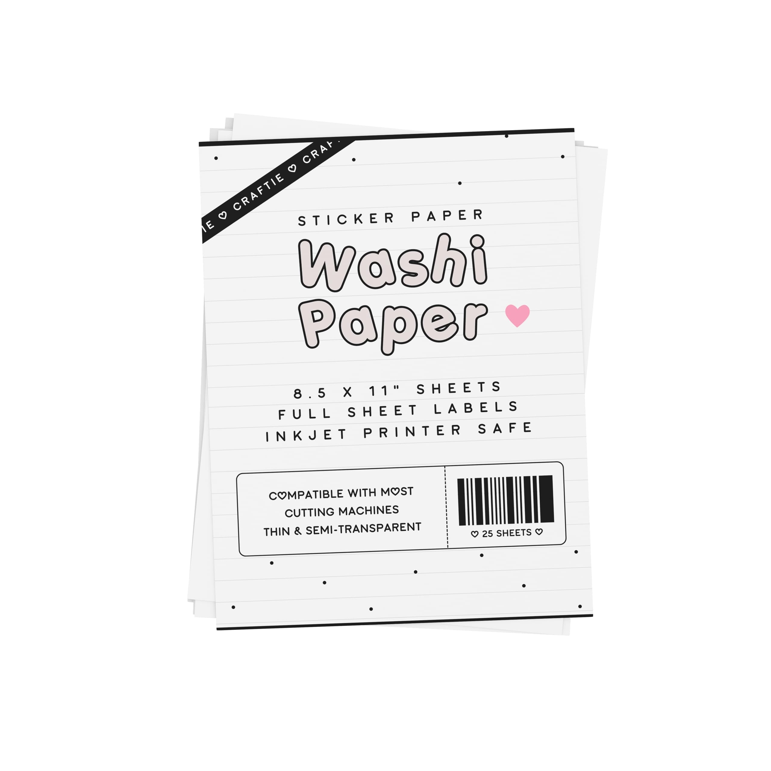 Amazon Generic 8 5 X 11 Washi Paper Sticker Paper White Printable Inkjet Printer Compatible Full Sheet Letter Size Labels 25 Sheets Office Products