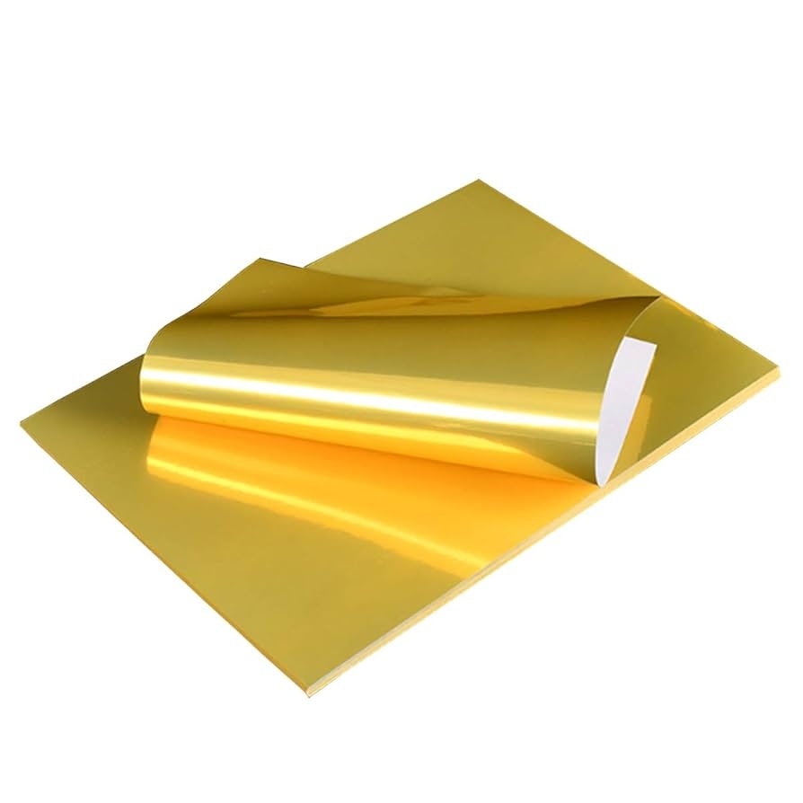 Amazon LTPPRINT 10 Sheets A4 Glossy Gold Printable Vinyl Sticker Paper 8 3 Inch X 11 7 Inch Self Adhesive Sheets Waterproof Quick Dry Sticker Paper For Inkjet Laser Printer Office Products