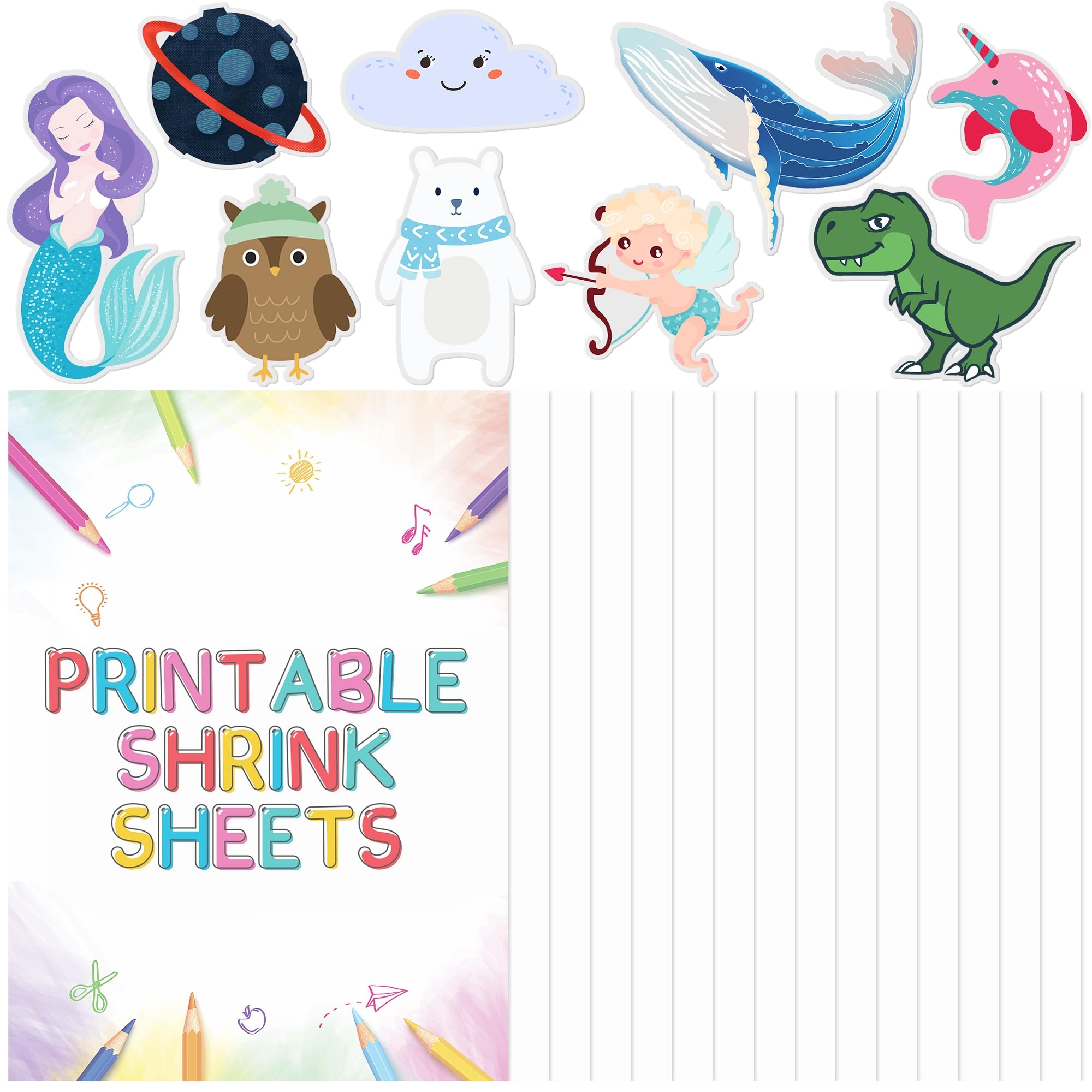 Amazon PETDCHEB 15 Sheets Printable Shrink Sheets Printable Shrink Art Paper For Inkjet Printer Shrink Film Sheets For Mothers Day Craft Making 8 3 X 11 7 Inch 21 X 29 5 Cm Toys Games