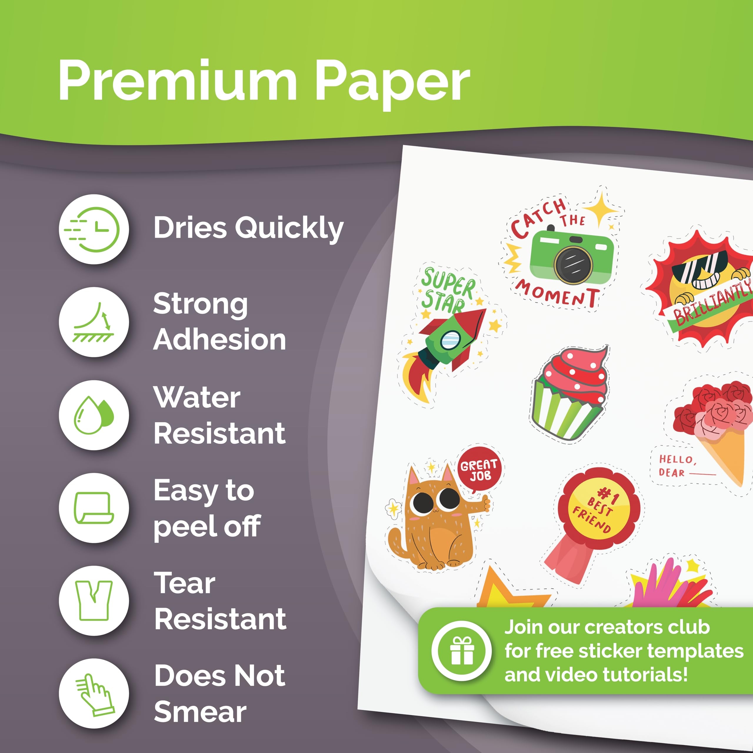 Amazon Premium Printable Vinyl Sticker Paper Matte For Inkjet Printer 34 Sheets Translucent Clear Sticker Paper 62 Sheets Premium Printable Vinyl Sticker Paper Glossy 32 Sheets Office Products