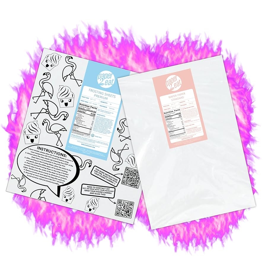 Amazon Printable Edible Wafer Paper Sheets From Paper2eat Burn Away Combo Plain Grocery Gourmet Food