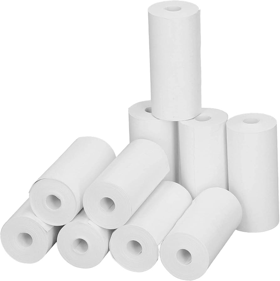 Amazon Printable Tissue Rolls Mini Printer Tissue Thermal Label Tissue 57 X 25mm White Self Adhesive Adhesive Tissue White Printable Heat Sensitive Thermal Tissue Rolls Office Products