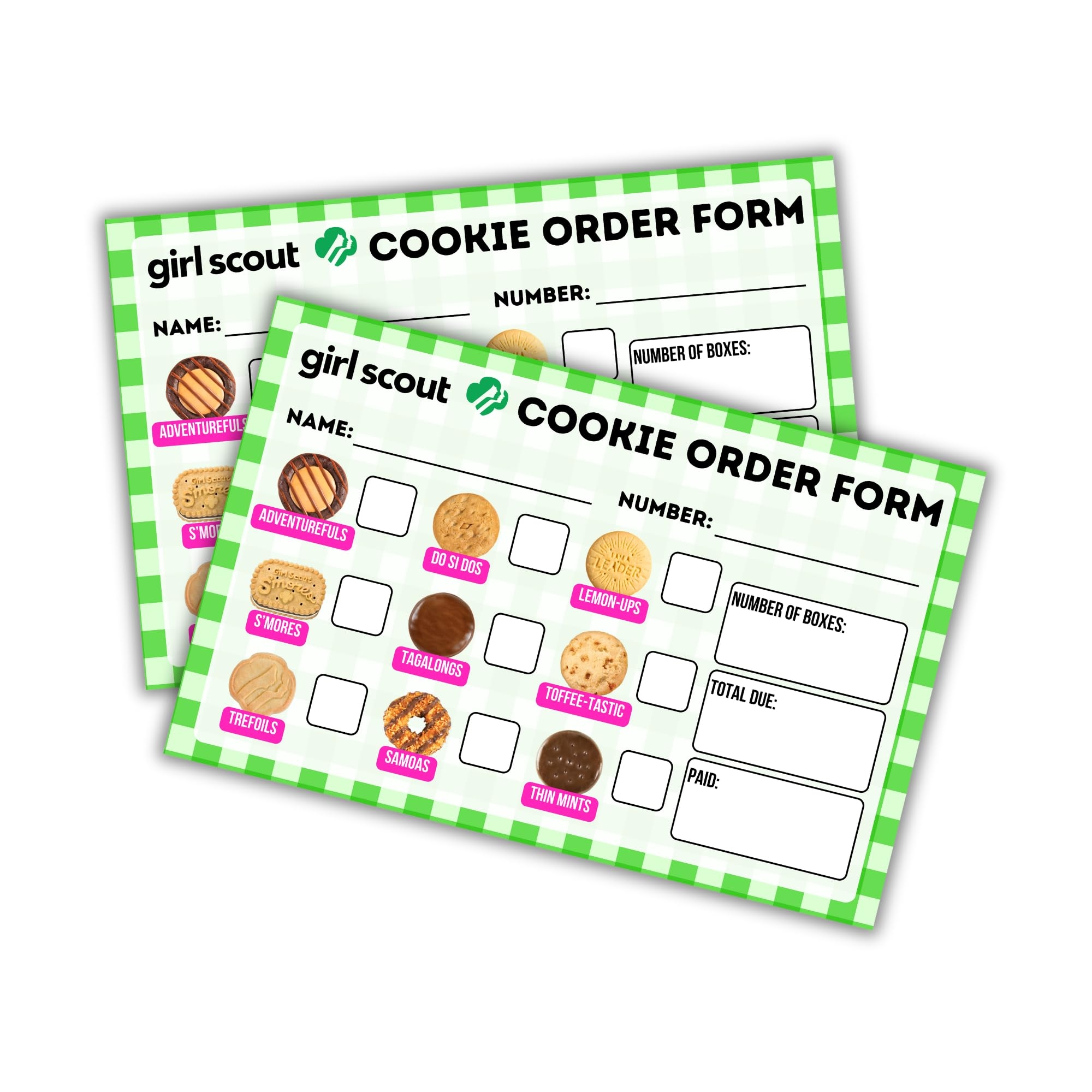 Amazon Scout Cookie Order Forms 50 Pk 5 5 X 8 5 Papers Green Checkered Thanks For Supporting Troop Number Enjoy Your Girl Cookies Troop Leader Daisy Brownie Junior Cadette Cookie Dealer Supplies 